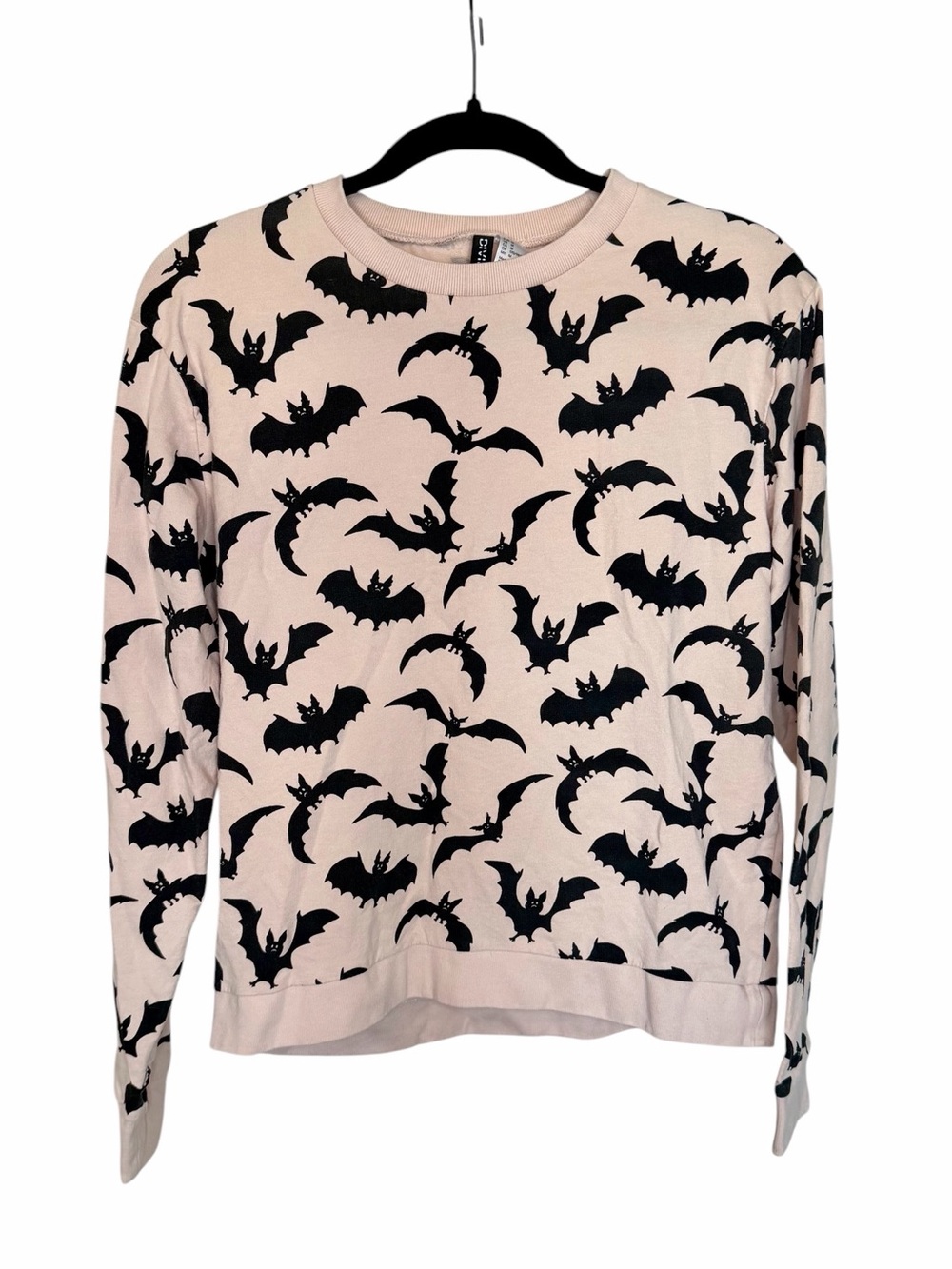 H&M Divided Bat Print Long Sleeve Crewneck - Medium